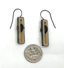 Load image into Gallery viewer, Wood Rectangle &amp; Rock Earrings
