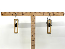 Load image into Gallery viewer, Wood Rectangle &amp; Rock Earrings
