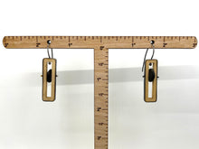 Load image into Gallery viewer, Wood Rectangle &amp; Rock Earrings
