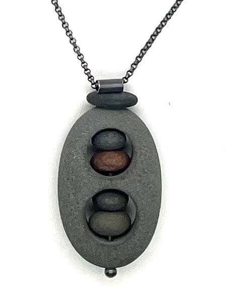 Double Hole Rock in Rock Necklace