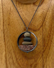 Load image into Gallery viewer, Stack of Rocks in Silver Circle
