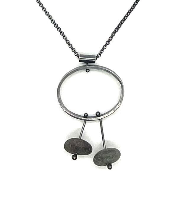 Oval with 2 Rocks Necklace