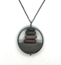 Load image into Gallery viewer, Stack of Rocks in Silver Circle
