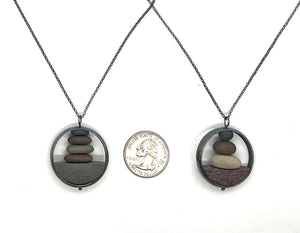 Stack of Rocks in Silver Circle