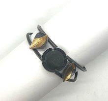 Load image into Gallery viewer, Domed Rock Gold Leaf Cuff Bracelet
