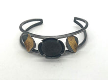Load image into Gallery viewer, Domed Rock Gold Leaf Cuff Bracelet
