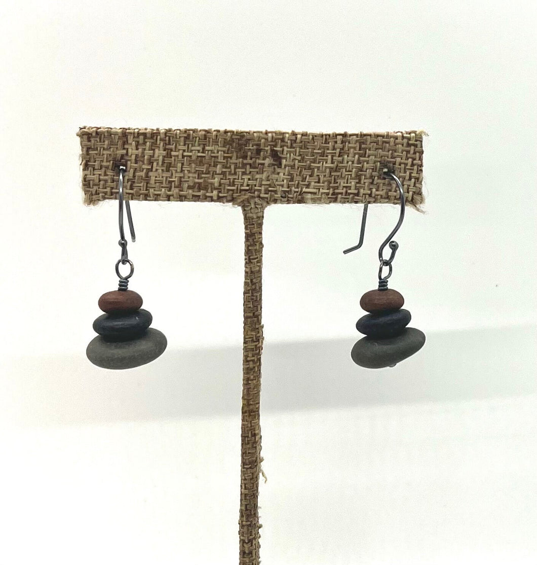 Stacked Rock Earrings