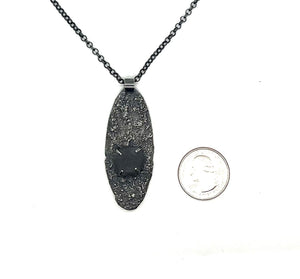 Silver Dust Prong Set Rock Necklace