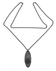 Silver Dust Prong Set Rock Necklace