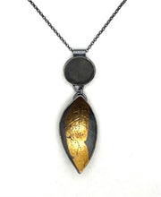 Load image into Gallery viewer, Rock and Gold Leaf Necklace
