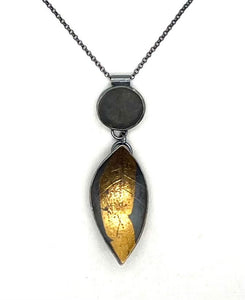 Rock and Gold Leaf Necklace