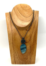 Load image into Gallery viewer, Rock and Leland Blue/Pioneer Glass Necklace
