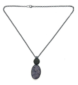 Rock and Grape Agate Bezel Set Necklace