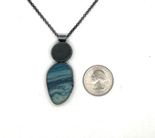 Load image into Gallery viewer, Rock and Leland Blue/Pioneer Glass Necklace
