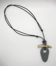 Load image into Gallery viewer, Rock Driftwood Leather Necklace
