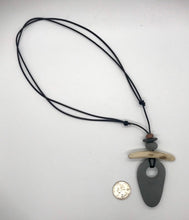 Load image into Gallery viewer, Rock Driftwood Leather Necklace
