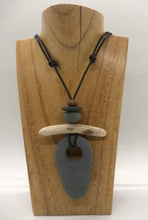 Load image into Gallery viewer, Rock Driftwood Leather Necklace
