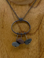Load image into Gallery viewer, Oval with 3 Rocks Necklace
