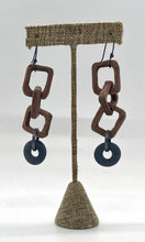 Load image into Gallery viewer, Wood Chain and Rock Earrings
