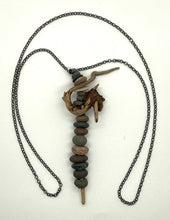 Load image into Gallery viewer, Rock and Driftwood Stack Necklace
