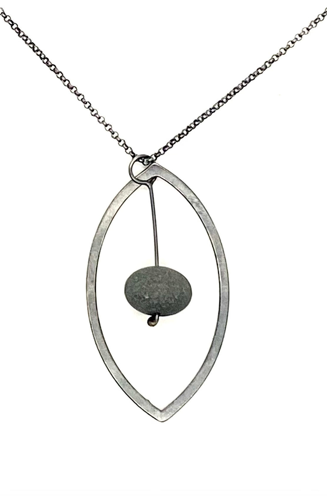 Rock in Leaf Necklace