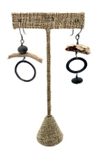 Load image into Gallery viewer, Mis matched rock and driftwood earrings
