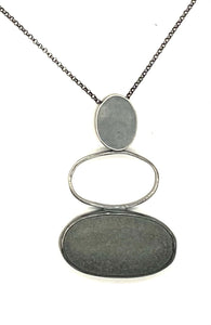 Silver and Rock Stack Necklace