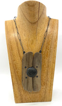 Load image into Gallery viewer, Rock and driftwood riveted  necklace
