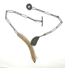 Load image into Gallery viewer, Rock and driftwood V necklace

