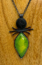 Load image into Gallery viewer, Enamel Leaf and Rock Necklace
