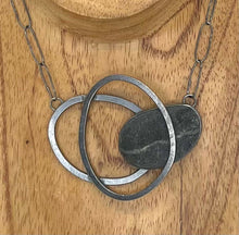 Load image into Gallery viewer, Layered Ovals and Rock Necklace
