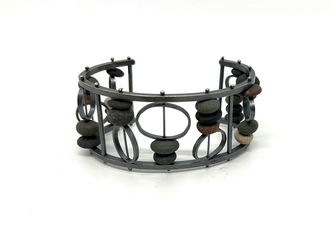Rocks and ovals cuff bracelet