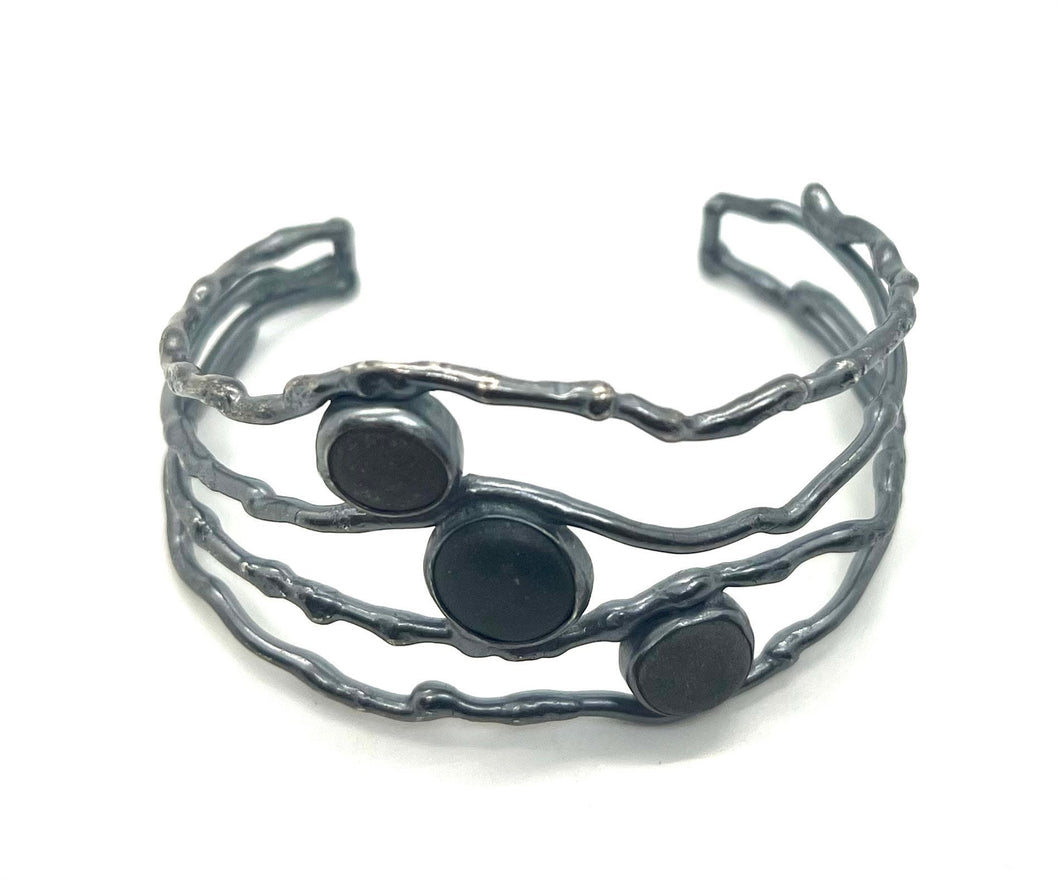 Wire Twig and Rock Cuff Bracelet